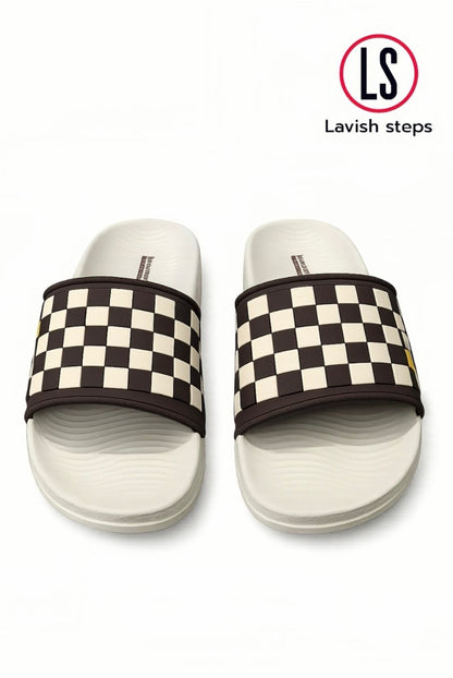 LAVISH ELITE CHECK SLIDES  | HYPER BURST RECOVERY SOLE | “LIMITED EDITION”