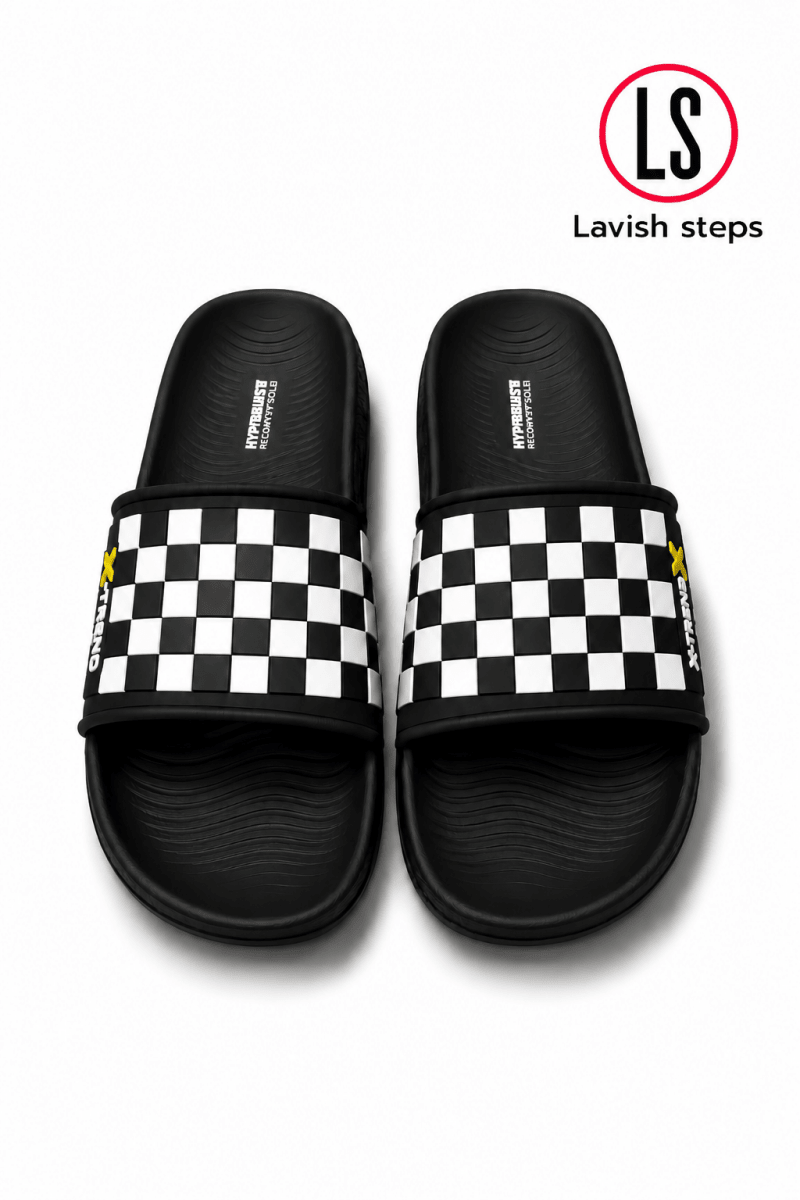 LAVISH ELITE CHECK SLIDES  | HYPER BURST RECOVERY SOLE | “LIMITED EDITION”